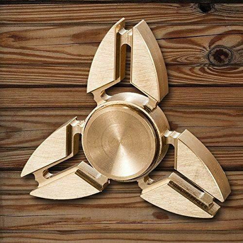 Tri Fidget Hand Spinner Triangle Brass Metal Colorful Finger Toy EDC Focus ADHD 