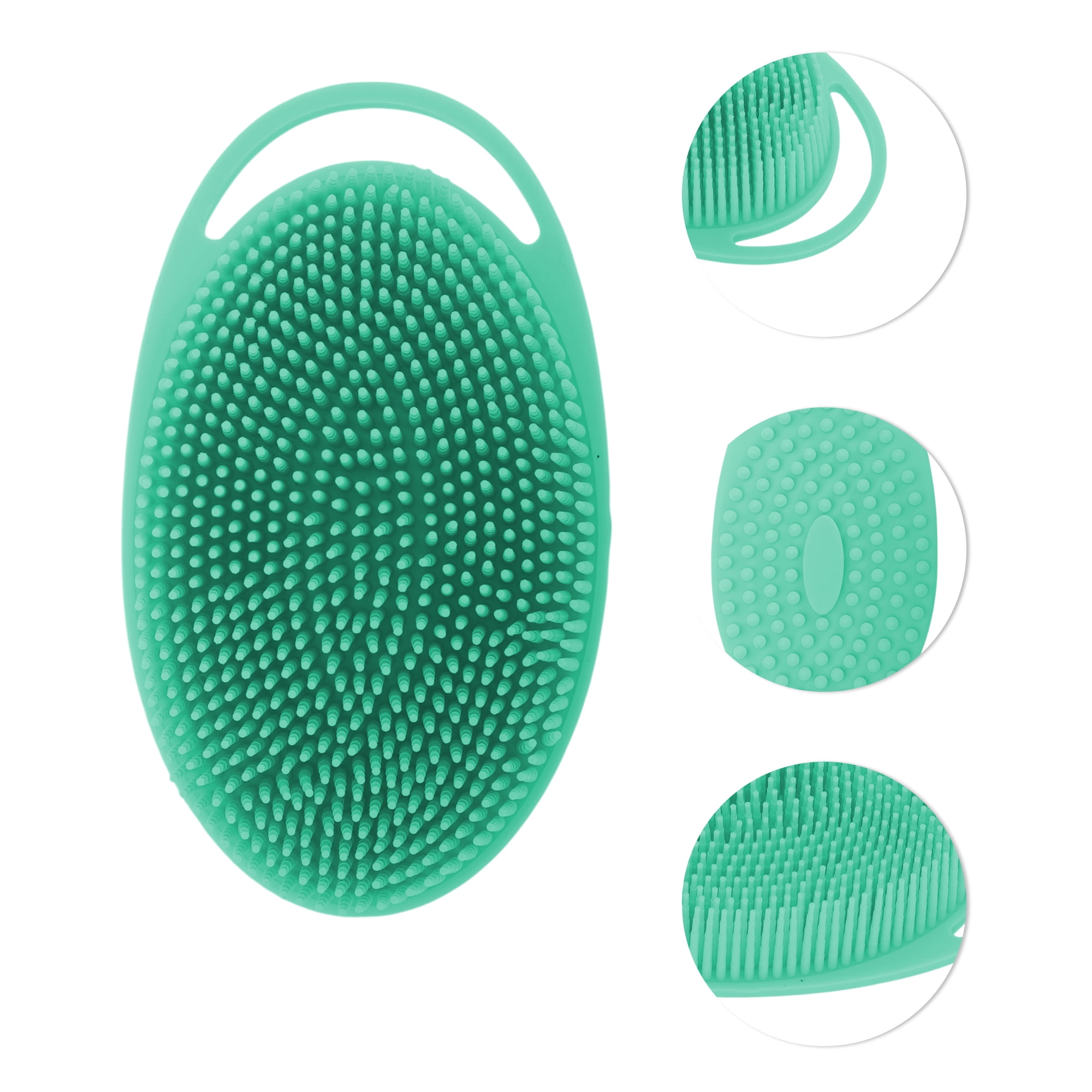 Unique Bargains Hangable Oval Bath Brush Shower Brush 1 Pc Green