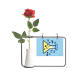 thumbnail image 1 of Química de la fórmula animada Botella de decoración de jarrones colgantes de flores rosas artificiales, 1 of 3