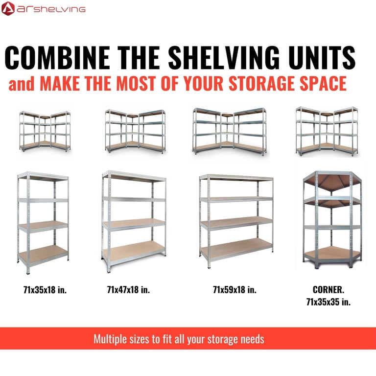 AR Shelving 4-Tier Industrial Metal Shelf, 2000 lb photo 5
