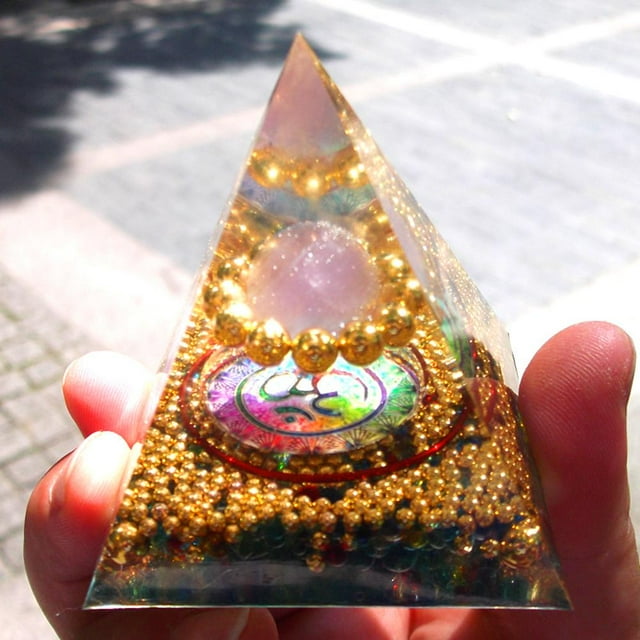 Pirámide de orgonita de 5 cm, bola rosa, curación de Chakra, piedra de cristal, generador de orgón de energía