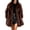 Coffee, variant on Winter Coats for Women Open Front Faux Fur Coat Side Pocket Mid Length Plush Warm Outerwear Jacket, XS-2XL