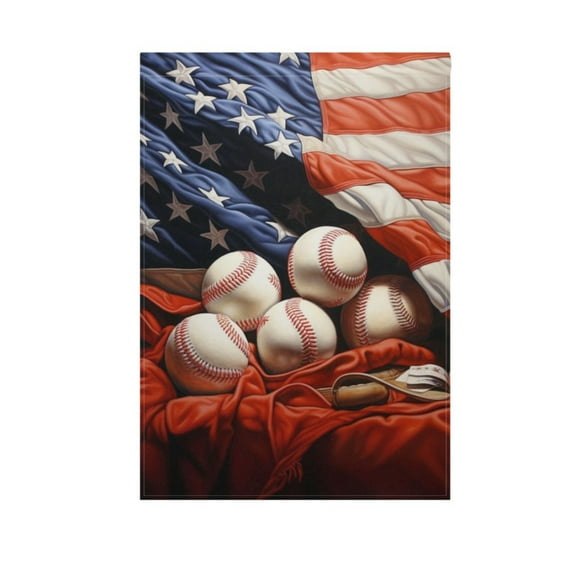 Garden Flag 12"x18" American Flag and Baseball Double-Sided Yard Flags for Outside Outdoor All Seasonal Decoration
