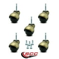 thumbnail image 2 of 2 Inch Antique Brass Hooded Grip Neck Ball Casters Set of 5 Service Caster, 2 of 2