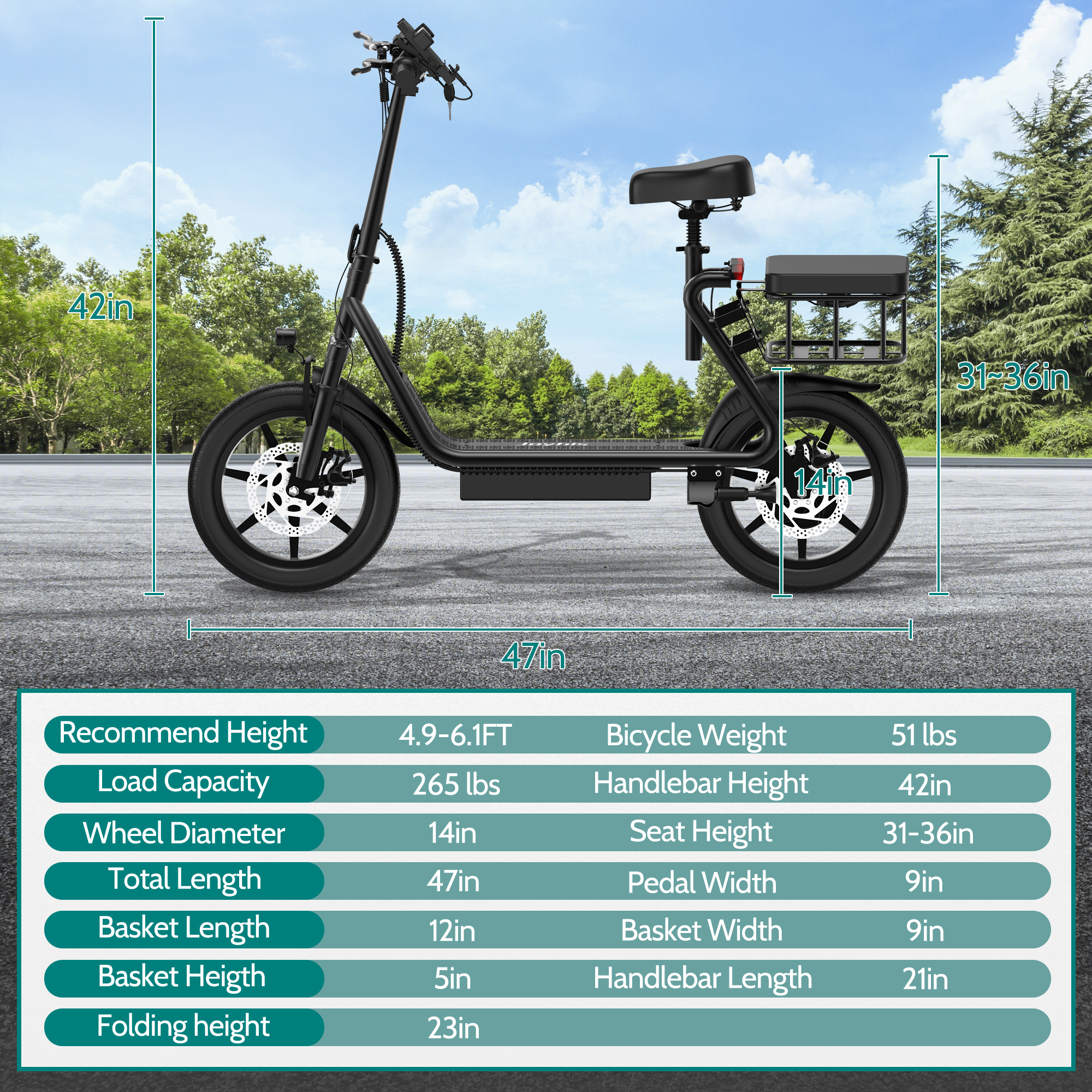 JOYHIS JH1Pro Electric Scooter with Seat for Adult, 20MPH Speed Power by 500W Motor, 48V/22.5Ah Wider Deck & Height Adujustable Seat with Carry Basket UL2272 Certified