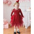 thumbnail image 6 of Arshiner Flower Girl Dress Toddler Contrast Lace Tutu Irregular Tulle Wedding Birthday Party Dresses, 6 of 6