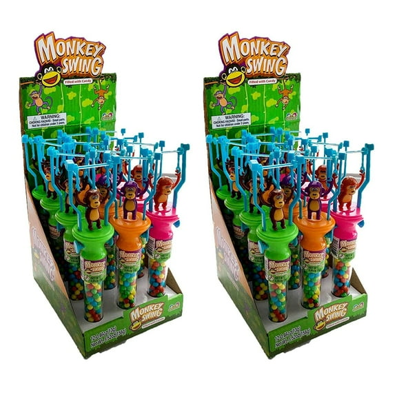 Kidsmania Swinging Monkey Candy Filled Party Favors, Assorted Colors (24 Pack)