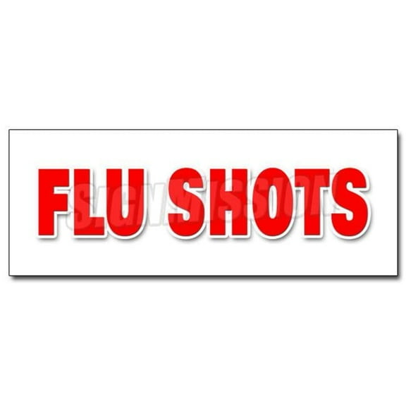 12 in. Flu Shots Decal Sticker - Medical Walk in Clinic Shot