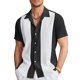 thumbnail image 2 of Designer Spring Summer Men's Casual Cotton Linen Solid Color Short Sleeve Shirts Loose ShirtsXL, 2 of 3