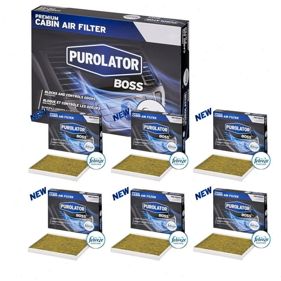 6 pc Purolator BOSS PBC35660 Cabin Air Filters for HVAC Heating Ventilation Air Conditioning Vent Filters
