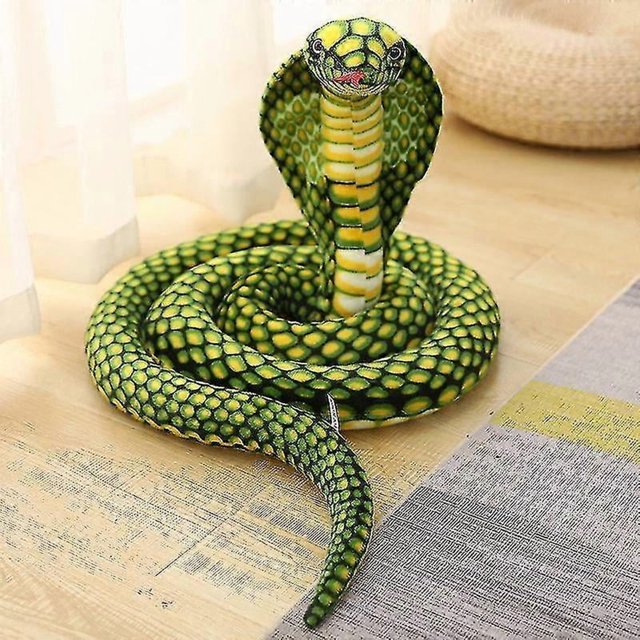 Simulation Cobra Plush Toys Stuffed Animal Snake Soft Dolls Birthday Xmas Gift Green