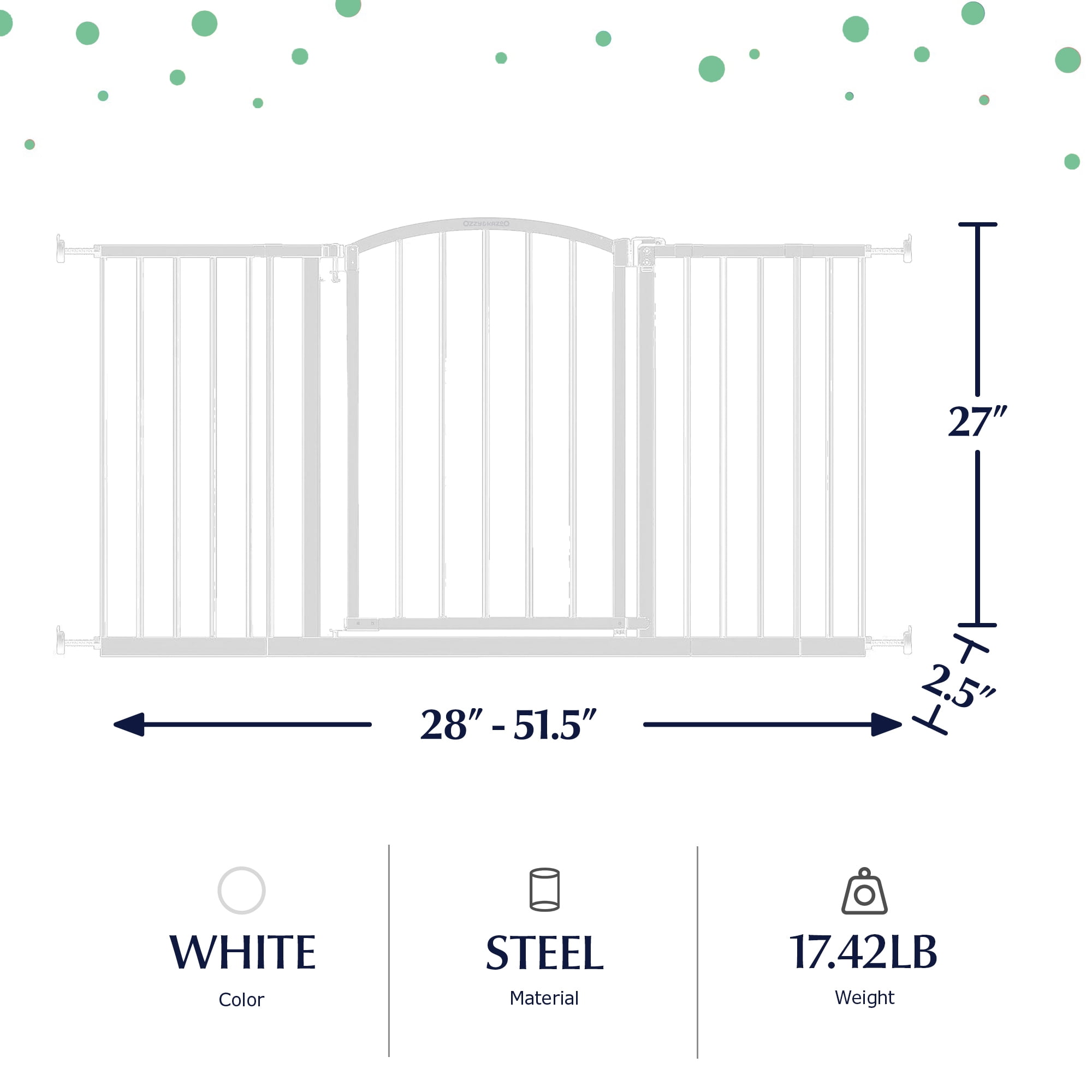 Open Box Ingenuity Ozzy & Kazoo 27” Tall Walk Through Gate For Doorway