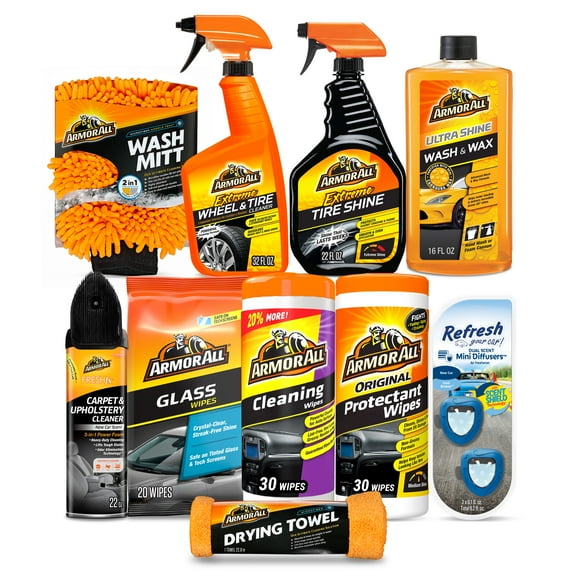 Armor All Superior Car Care Cleaning and Wash Kit - 10 Piece Set