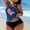 SwimwearA724-Blue, variant on Plus Size Tankini Swimsuits for Women Two Piece Usa Flag Print Loose Fit Bathing Suits Tummy Control Patriotic Summer Vacation Swimwear