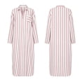 thumbnail image 7 of Eawtki Women's Lapel Collar Three Quarter Roll Sleeve Maxi Striped Linen Shirt Dress Half Front Zip Placket Side Patch Pockets Loose Vacation Cover Up Dress, 7 of 7