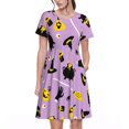thumbnail image 1 of Vsdgher Mignonne Halloween pour Femmes Été 2025 Décontractée Midi Maxi Robes Légère Manches Courtes Col Rond Robe de Plage, 1 of 6