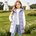 thumbnail image 6 of hotojiny Kids Long Puffer Vest Girls Boys Quilted Hooded Sleeveless Coat Thicken Button down Zip up Padded Outerwear Vests(Purple,10-11 Years), 6 of 9