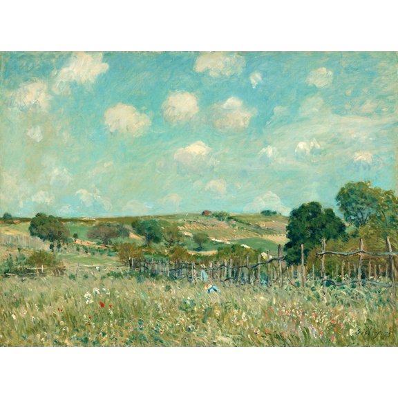 Meadow by Alfred Sisley - 12" x 18" Art Print Wall Decor
