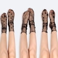 thumbnail image 2 of Dalrosia Women Girls Lace Socks Sheer Loose Socks Decorated Mesh Tulle Socks Transparent See Through Lace Slouch Socks, 2 of 6