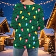 thumbnail image 4 of Jovrlynd Christmas Shirts Women Ugly Funny Cute Crewneck 3/4 Sleeve Tops Loose Holiday Graphic Tee, S-5XL, 4 of 7
