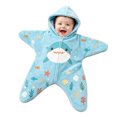 thumbnail image 2 of felwors Baby Starfish Onesie,Cozy Star Babies Swaddle Bag,Infant Soft Fleece One Piece Romper,Fall Winter Warm Outfits, 2 of 6
