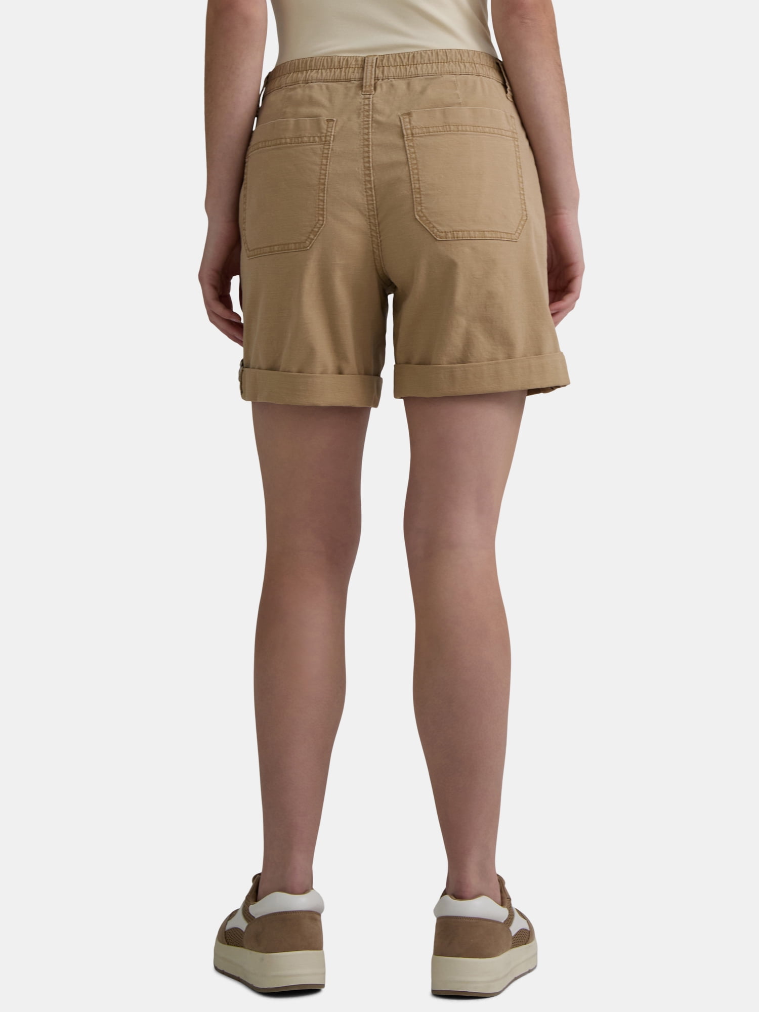 Time and Tru Women's and Women’s Plus Convertible Cargo Shorts, 6” Inseam, Sizes 0-22