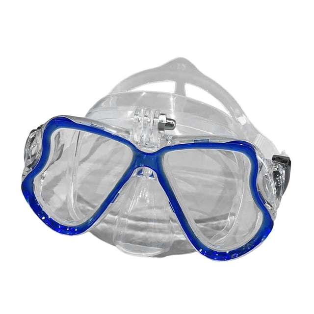 Máscara de buceo para adultos Máscara de natación Montaje de cámara Cámaras de acción de vista amplia Montaje de gafas de natación Anti niebla para Azul claro B shamjiam cubierta de natación