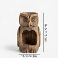 thumbnail image 3 of Comedero para búhos de resina con aspecto de madera, estación de alimentación decorativa para jardín exterior, comedero colgante para fauna silvestre resistente a la intemperie., 3 of 6
