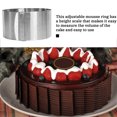 thumbnail image 4 of Dessert Bakeware with Scale Non-layered Cake Bakeware Round Dessert Cake Adjustable Mousse Ring Mould Stainless Steel Cake Mold, 4 of 5