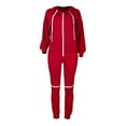 thumbnail image 6 of YWDJ Two Piece Outfits for Women Dressy Plus Size Tracksuits Long Sleeve Coat Knee Hole Zipper Hooded Sports Suit Red M, 6 of 9