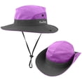 thumbnail image 3 of 2 Pcs Chapeau de Soleil pour Femmes à Queue de Cheval, Protection UV, Pliable, Grand Bord, Casquette Boonie pour la Pêche et la Randonnée, 3 of 7