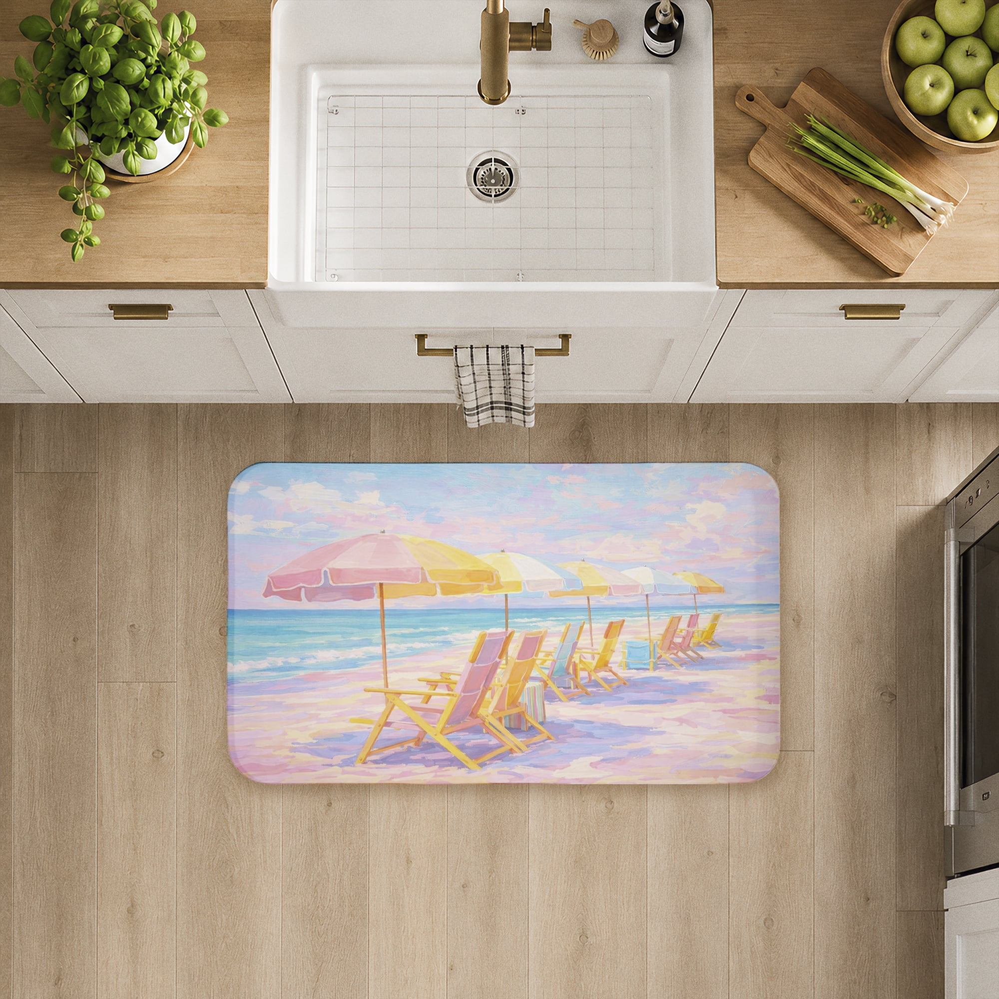 Stupell Industries Lined Up Beach Chairs Printed Anti-Fatigue Floor Mat, design by Ziwei Li