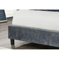 thumbnail image 4 of Lit Plateforme Contemporain Double en Velours Gris Glare (Pas de Sommier Requis), 4 of 7