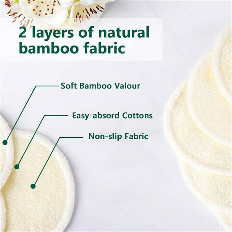 6Pieces Reusable Makeup Remover Organic Cotton Makeup Double Premium Sided are Pads Soft, Reusable Friendly, Pads Eco Removal - - Bamboo Super for & Pads Face