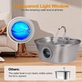 thumbnail image 3 of Cat Water Fountain Stainless Steel Automatic Pet Water Fountain Dog Water Dispenser with Water Level Window 3.2L for Cats 3.2L-Basic USB Plug, 3 of 5