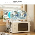 thumbnail image 3 of Microwave Stand Countertop, Easy Installation Carbon Steel 44 Pounds Load Bearing Stackable Microwave Oven Rack Space Saving  for Living Room for Home, 3 of 7