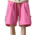 thumbnail image 2 of Fankiway Men'S Wide-Leg Style Solid Color Drawstring Pocket Quick Drying Casual Work Shorts. Big Mens Shorts Clearance Cargo Shorts for Men Relaxed Fit, 2 of 5