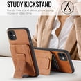 thumbnail image 6 of for iPhone 11 Wallet Case with Card Holder RFID Blocking Magnetic Car Mount Back Flip Kickstand Cover Credit Card Slots Premium PU Leather Men Women Phone Case For iPhone 11,Brown, 6 of 9