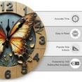 thumbnail image 2 of Wall Clock Decorative - Vintage Orange Butterfly A Print 2D Vintage Wall Clocks Battery Operated Silent Non-Ticking for Bedroom, Living Room, Kitchen, Office, Classroom, 10 Inch, 2 of 7
