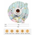 thumbnail image 6 of 15 Inch Round Placemats Set of 4, Easter Non Slip Heat Insulation PP Table Mats, Farmhouse Spring Rabbit Eggs Flowers Leaf Wood Washable Place Mats for Kitchen Dining Party Table Decor, 6 of 7
