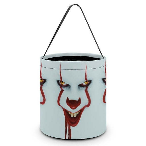 Pennywise Candy Tote Bags Halloween Trick or Treat Bucket Bag Portable Collapsible Reusable Goody Handbag