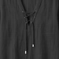 thumbnail image 4 of Men's Lace-Up Solid Color Mid-Sleeve Casual T-Shirt, 4 of 5