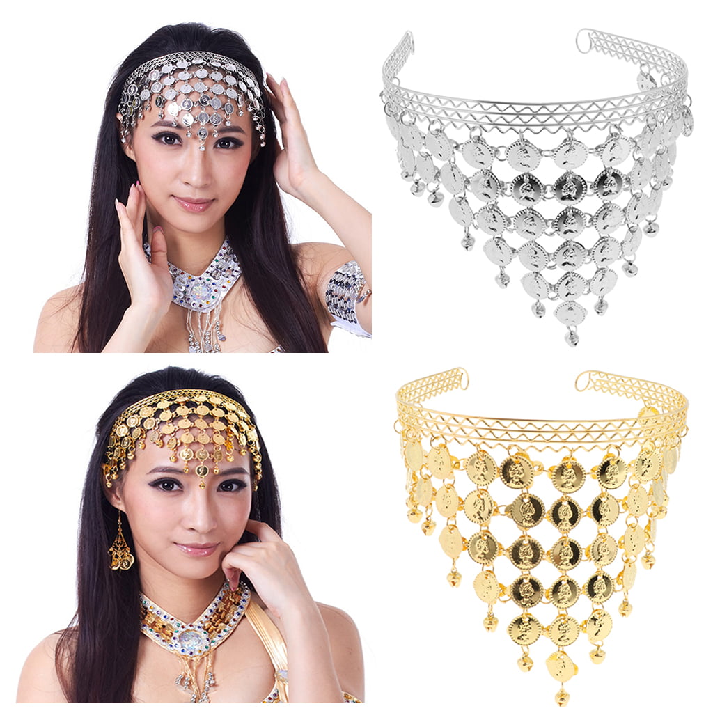 HOT Stylish Belly Dance Costume Dancing Hair Band Headbands Coin Sequins 