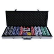 500pcs Pokers Chips Sets Party Dice Chip Set Cards Fun Gambling Game With Aluminum Case by