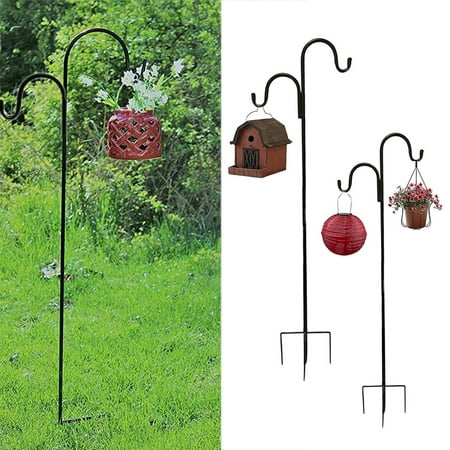 BOOBEAUTY Shepherd Hook, Adjustable Thick Heavy Duty Rust Resistant Steel Hanging Hook,Garden Hanging Stake for Weddings Bird Feeders Plant Baskets