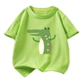 thumbnail image 2 of Favoffer Unisex Kids' Summer Multicolor Crocodile-Graphic Breathable Tee Round Neck Relaxed Short-Sleeve Top, for Casual, Travel, Play, Gifting 0-12Y, 2 of 3