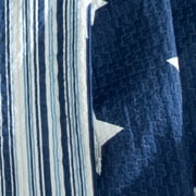Lush Decor Star Geometric Cotton Reversible Quilt, Full/Queen, Navy, 3-Pc Set