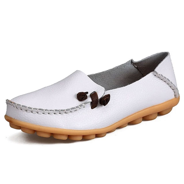 XIHAHA zapato Primavera Verano zapatos planos de cuero para mujer mocasines suaves de enfermera para mujer Zapatos de baile zapatos de conductor para mujer