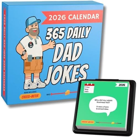 Dad Joke Desk Calendar 2026 - Funny Gifts for Dad,Page a Day Desk Calendar with 365 Daily Dad Jokes, White Elephant Gifts, Fathers Day Dad Gifts, Gifts for Men, Stocking Stuffers, Dad Christmas Gifts