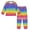Watercolor Rainbow Colors, variant on Fluffy Pajamas Set Fuzzy Winter Warm Pj Sets Pullover Tops and Long Pants Seashells and Conch Shells X-Small